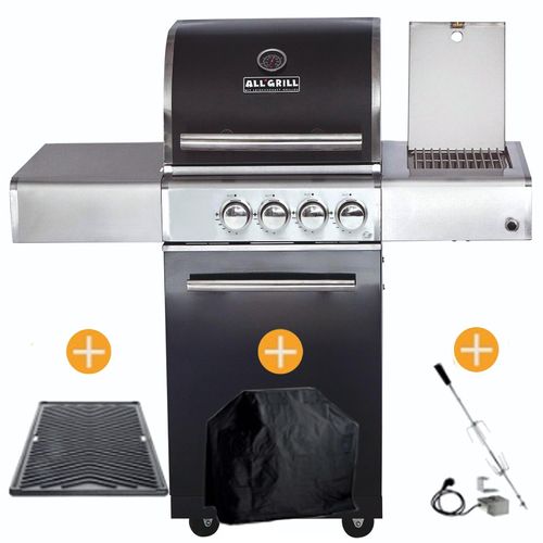 CHEF Paket S1 Backburner Seitenkocher GRATIS: Cover, Grillplatte, Spieß