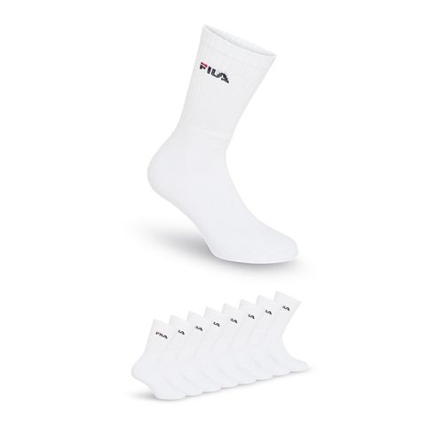Tennissocken FILA "UNISEX CREW TENNIS FULL TERRY SOCKS", Damen, Gr. 39-42, weiß, Baumwollmischung, normal, Socken Tennissocken, mit eingestrickem Logo