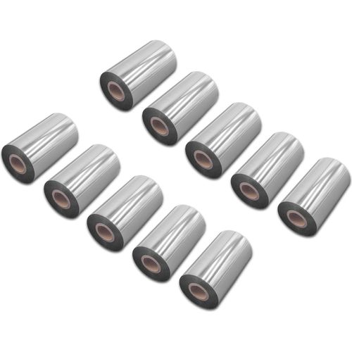 vhbw 10x Thermotransfer-Band kompatibel mit Zebra XiIII, XiII, Xi4, XiIII plus Drucker Etikettendrucker, Wischfest, 110 mm x 300 m, Wachs Harz Schwarz