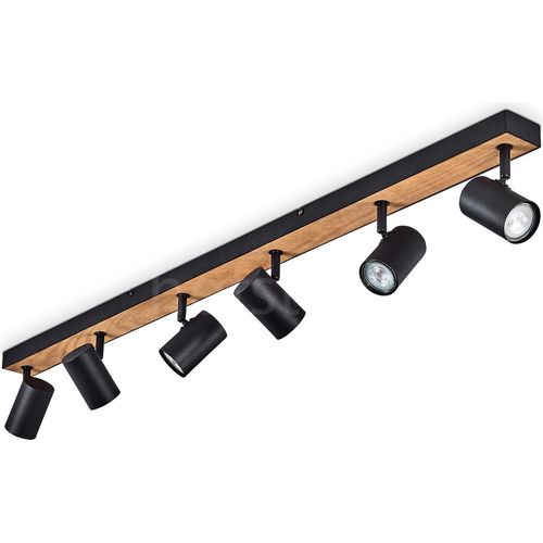 Gambellara »Gambellara« Deckenlampe aus Metall/MDF in Schwarz/Braun/Holzoptik