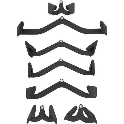 Kabelzug Zubehör-Set - Latzug/Rudergriff - 7-teilig - V-Bar & Zuggriffe - Heimstudio Krafttraining