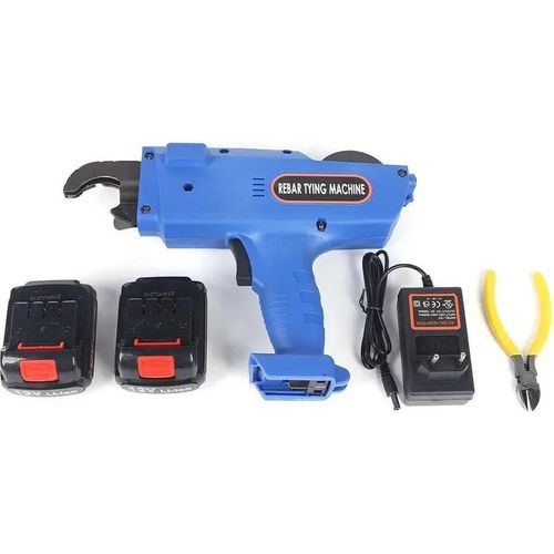 Bewehrungsbindegerät - Automatische Bewehrungsdraht-Bindemaschine 12V - 2x 4500mAh Li-Ion Akkus - 0,8 mm Draht - 300–500 mm Knotenlänge - Blau