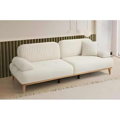 Stilvolles Weißes 3-Sitzer Sofa Designer Polstercouchen Dreisitzer