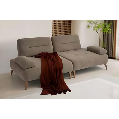 Stilvoller Brauner Dreisitzer Wohnzimmer Polstercouchen 3-Sitzer