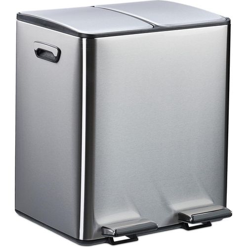 Treteimer mit zwei Fächern, 2 x 15 l Fassungsvermögen