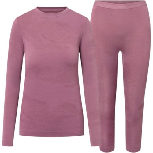 VIKING Base Layer Gasher Damen 3/4 Merino Unterwäsche Set pink S