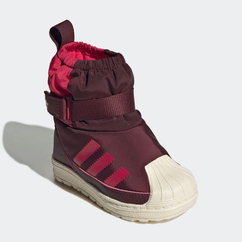 Winterstiefel ADIDAS ORIGINALS "ADIDAS SUPERSTAR 360 STIEFEL FÜR KINDER", Mädchen, Gr. 21, maroon, wonder weiß, ruby rot, Synthetik, Textil, Schuhe Winterstiefel, Winterschuhe, Winterboots, Snowboots, für Kinder
