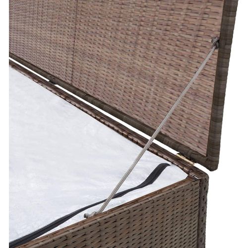 Saisonschlussverkauf - Garten-Auflagenbox Braun 120x50x60cm Poly Rattan - Gartenboxen Stilvoll8338