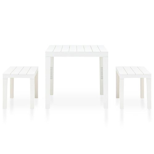 "Winterschlussverkauf " Gartentisch mit 2 Bänken Kunststoff Weiß NeuMöbel 8806489