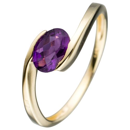 Goldring JOBO Gr. 56, gold (gelbgold 333), Fingerringe, Damen, 56, Gelbgold 333, Goldring, 333 Gold mit Amethyst