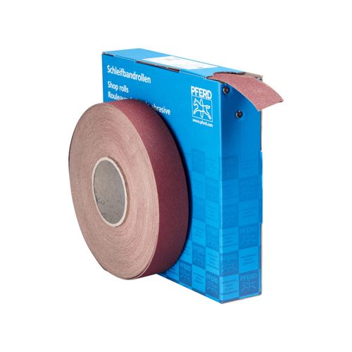 PFERD TOOLS Korund Schleifbandrolle Gewebe SBR Breite 40mmxLänge 50m A100 für universelle Anwendung (45016110)