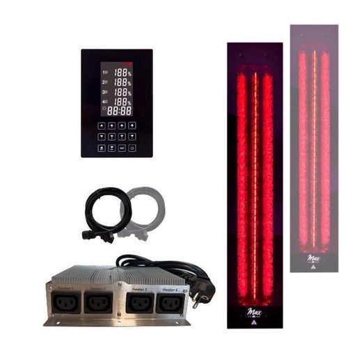 SET Infrarotstrahler 1x InfraROTmed MAX© 500W + 1x 750W + icon 4 TOUCH für Infrarotkabine selber bauen, Vollspektrumstrahler zum Einbau, Rotlicht