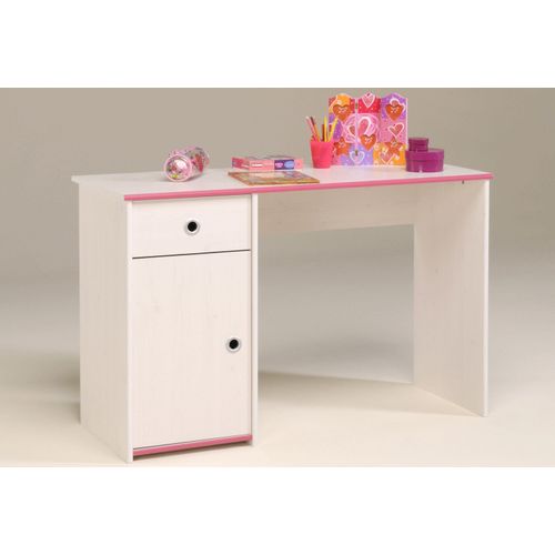 Kinderschreibtisch PARISOT "Smoozy", rosa (weiß, rosa), B:121cm H:77cm T:50cm, Tische, Kinderschreibtisch, Jugendschreibtisch, Schreibtisch