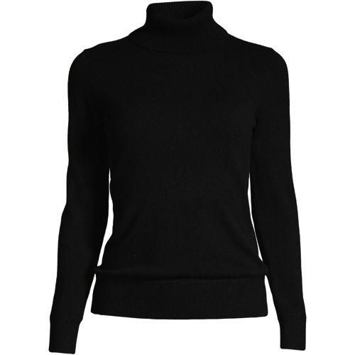 Rollkragen-Pullover aus Kaschmir, Damen,  Schwarz, Kaschmir, by Lands' End