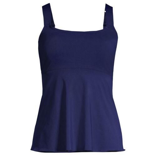Ausgestelltes Tankinitop mit U-Ausschnitt - Mastektomie, Damen,  Blau, Elasthan/Polyester-Mischung/Nylon-Mischung, by Lands' End
