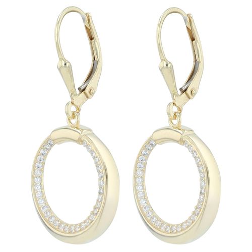 Paar Ohrhänger ADELIA´S "Damen Ohrringe ¿ Ohrhänger aus 925 Silber mit Zirkonia", gold, Ohrringe, Damen, Silber 925 (Sterlingsilber), Paar Ohrhänger