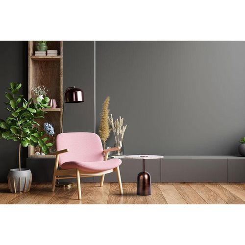 Beistelltisch KAYOOM "Harry 125, luxuriöse Tischplatte aus 100% Marmor", braun, B:47cm H:47cm T:47cm, Tischplatte:100% Marmor Gestell:Edelstahl, Tische, Beistelltisch, Tischplatte aus Marmor, stabiles Gestell aus Eisen