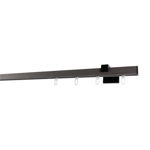 Gardinenstange GARESA "Finn Wandmontage", grau (grau, schwarz), L:460cm, Gardinenstangen, Gardinenstange, Innenlaufprofil, Wandmontage