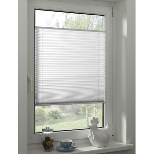 Plissee GARDINIA "Solid Plissee nach Maß", weiß, B:73,5cm H:120cm, Obermaterial: 100% Polyester, Plissees, Plissee, nach Maß