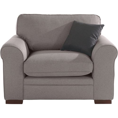 Sessel HOME AFFAIRE "Broughton", beige, B:128cm H:93cm T:95cm, 100% Polyester, Sessel, Sessel, weiche Polsterung, passend zur Serie "Broughton", in 3 Bezugsarten