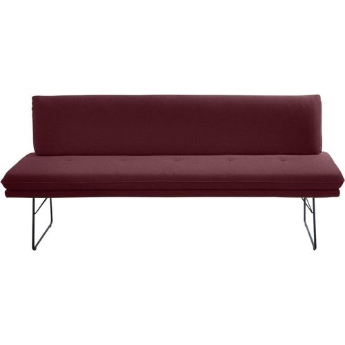 Polsterbank K+W KOMFORT & WOHNEN, rot (bordeaux), B:195cm H:87cm T:65cm, Sitzbänke, Polsterbank, Spitzkissenoptik, Sitzsteppung, hoher Sitzkomfort, in 2 Größen wählbar
