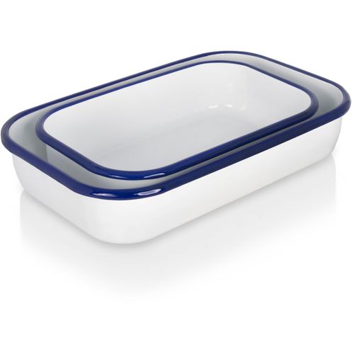 Auflaufform KRÜGER "Husum", weiß, B/H/L/T: 6,5cm, Emaille, Auflaufformen, Auflaufform, (26+32 cm)
