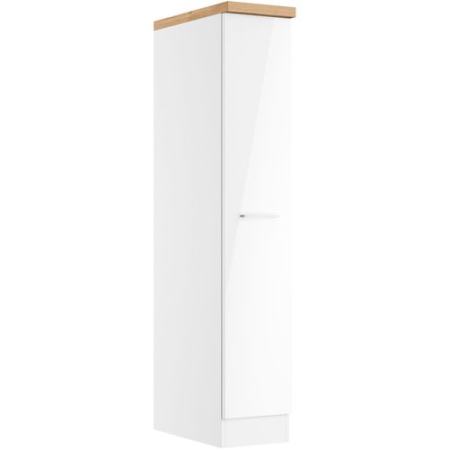 Apothekerschrank KOCHSTATION "KS-Milan", weiß (weiß hochglanz), B:30cm H:166cm T:60cm, MDF, Schränke, Apothekerschrank, Apothekerschrank 30 cm, matte oder hochglänzende Fronten