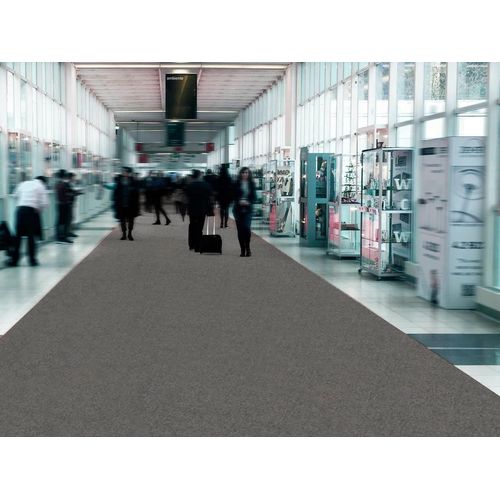 Läufer "PODIUM, Made in Belgium", grau, B:200cm H:2,6mm L:2.900cm, Polypropylen (PP), PRIMAFLOR-IDEEN IN TEXTIL, Teppiche, Läufer, Breite 200 cm, Nadelfilz, Uni-Farben, ideal für Veranstaltungen