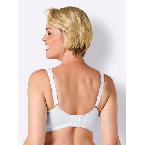 Bügelloser BH WÄSCHEPUR, Damen, Gr. 105, Cup E, weiß, 90% Baumwolle, 6% Elasthan, 4% Polyamid, BHs Bügelloser BH