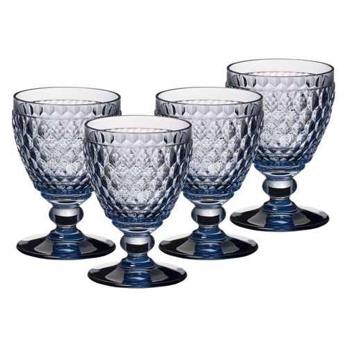 Weißweinglas VILLEROY & BOCH "Weißweingläser Boston Coloured 230 ml 4er Set", blau, Glas, Trinkgefäße, Weißweinglas