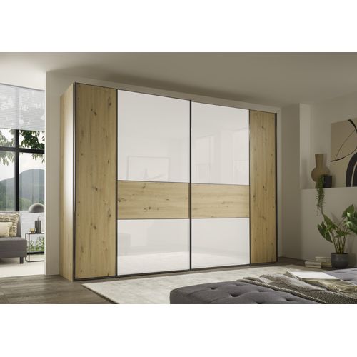 Schwebetürenschrank STAUD "Sonett 321G, Made in Germany", eiche, ws, B:249cm H:240cm T:68cm, Holzwerkstoff, Schränke, Schwebetürenschrank, mit vier verschiedenen Ausstattungsvarianten