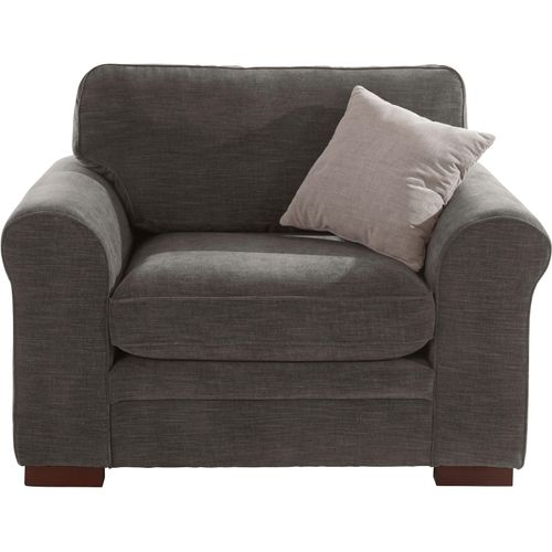 Sessel HOME AFFAIRE "Broughton", grau (anthrazit), B:128cm H:93cm T:95cm, 100% Polyester, Sessel, Sessel, weiche Polsterung, passend zur Serie "Broughton", in 3 Bezugsarten