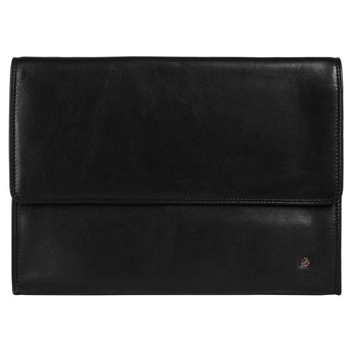 Dokumententasche SZUNA, Damen, Gr. B/H/T: 35cm x 27cm x 5cm onesize, schwarz, Leder, gemustert, Taschen Dokumententasche, echt Leder