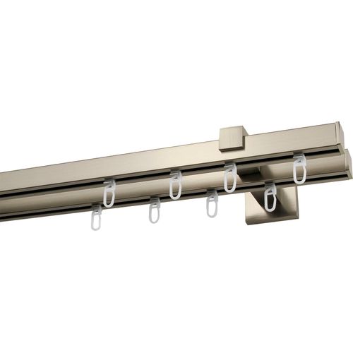 Gardinenstange GARESA "Nora", silber (edelstahlfarben), L:480cm Ø:20mm, Aluminium, Gardinenstangen, Gardinenstange, Vorhanggarnitur, einfache Montage an die Wand, verlängerbar, Kappe