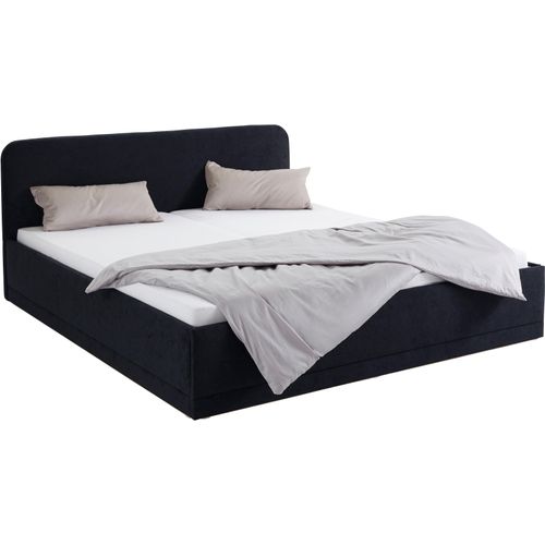 Polsterbett, schwarz, B:210cm L:210cm, Bezug Bett: wahlweise Microfaser (100% Polyester), Strukturstoff (77% Polyester, 23% Viskose) oder Kunstleder;Bonnell-Federkernmatratze: Mischgewebe (51% Polyprophlen, 39% Polyester, 10% Baumwolle);Kaltschaummatratze: Frottee (100% Polyester), Bezug abnehm- und waschbar bis 60C, WESTFALIA SCHLAFKOMFORT, Betten, Polsterbett, inkl. Bettkasten bei Ausführung mit
