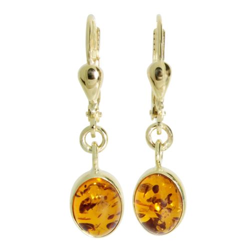 Paar Ohrhänger OSTSEE-SCHMUCK "- Classic 8 x 6 mm - Gold 333/000 - Bernstein" Gr. 27, gold (gold 333, goldfarben, gelb), Ohrringe, Damen, Gelbgold 333, Paar Ohrhänger