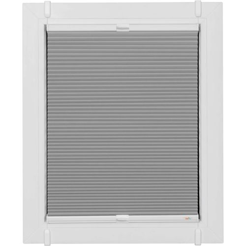 Wabenplissee SUNLINES "One Size Style Honeycomb VD", grau (grau, weiß, weiß), B:90cm H:190cm, Obermaterial: 85% Polyester, 15% sonstige Fasern, Plissees, Wabenplissee, Zubehörfarbe weiß, zum Klemmen