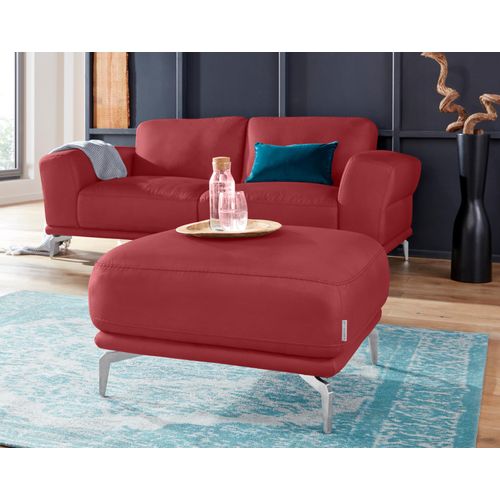Hocker W.SCHILLIG "montanaa", rot (ruby rot z59), B:71cm H:42cm T:71cm, Hocker, Hocker, mit Metallfüßen in Chrom glänzend, Breite 71 cm