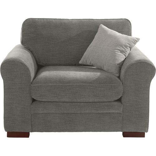 Sessel HOME AFFAIRE "Broughton", grau (hellgrau), B:128cm H:93cm T:95cm, 100% Polyester, Sessel, Sessel, weiche Polsterung, passend zur Serie "Broughton", in 3 Bezugsarten