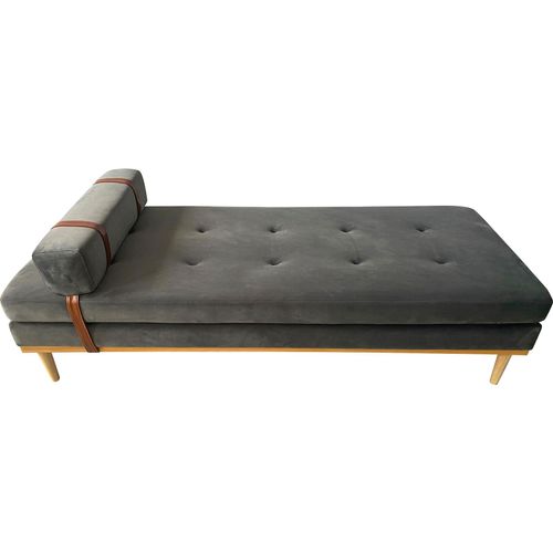 Daybed SALESFEVER "Bett: Entspannung pur", grau (grau, natur, natur), B:75cm H:42cm L:180cm, 100% Polyester, Daybetten, Daybed, Entspannung pur: Tagesliege mit Kopf- und Nackenstütze
