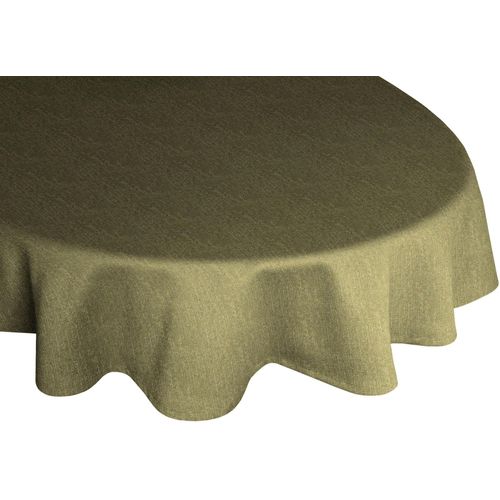 Tischdecke WIRTH "TORBOLE" Gr. 1, grün (moosgrün), B:130cm L:190cm, Baumwolle, Polyester, Tischdecken, Tischdecke, oval