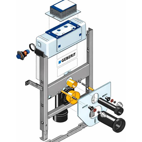Geberit Huter Montageelement WWC Omega H82 für Massiv-und Trockenbau, Bet. v. oben, 1 Stk.
