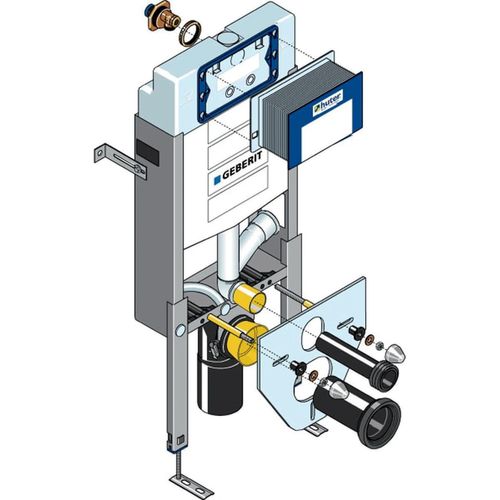 Geberit Huter Montageelement WWC UP 320/Text2 für Massiv-, Vor- und Einmauerung mit GA, 1 Stk.