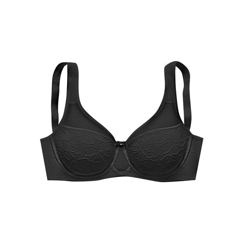 Minimizer-BH NUANCE, Damen, Gr. 110, Cup C, schwarz, Spitze, Obermaterial: 83% Polyamid, 17% Elasthan, BHs Minimizer-BH, mit Bügel und breiten Trägern, aus festem Jacquardmaterial