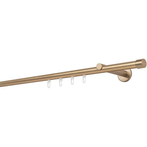 Gardinenstange MYDECO "Kappe function Ø 20mm", grau (messingfarben), L:360cm, Gardinenstangen, Gardinenstange