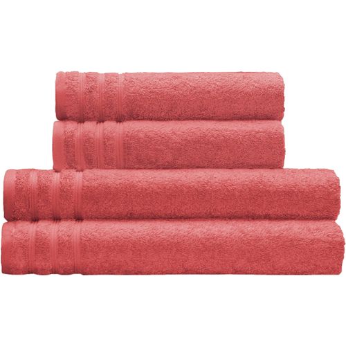 Handtuch Set KLEINE WOLKE "Royal, 4 Stück (2 Handtücher 50/100 cm + 2 Duschtücher 70/140 cm)", rot (marsala), 4 Stk., Frottier, Frottier, Obermaterial: 100% Baumwolle, Handtuch-Sets, Handtuch Set, Uni Farben, mit Bordüre, weich, in verschiedenen Sets erhältlich