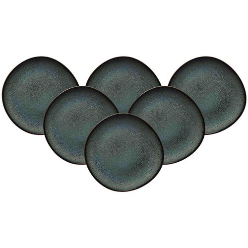 Frühstücksteller "Frühstücksteller Lave ø 23 cm 6er Set", grau (gris), LIKE. BY VILLEROY & BOCH, Speiseteller, Frühstücksteller