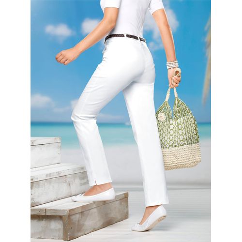 Bequeme Jeans CLASSIC BASICS, Damen, Gr. 19, Kurzgrößen, weiß, 97% Baumwolle, 3% Elasthan, unifarben, lang, Jeans Bequeme Jeans