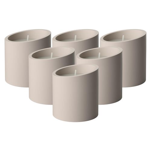 Duftkerze VILLEROY & BOCH "Duftkerzen Energy New Moon Home ø 8,6 x 9,1 cm 6er Set beige", beige, 6 tlg., Kerzen, Duftkerze