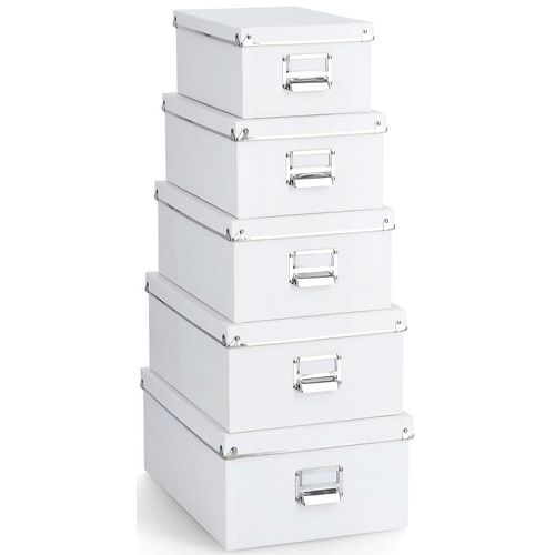 Aufbewahrungsbox ZELLER PRESENT, weiß, Pappe, Aufbewahrungsboxen, Aufbewahrungsbox, (5-tlg.)